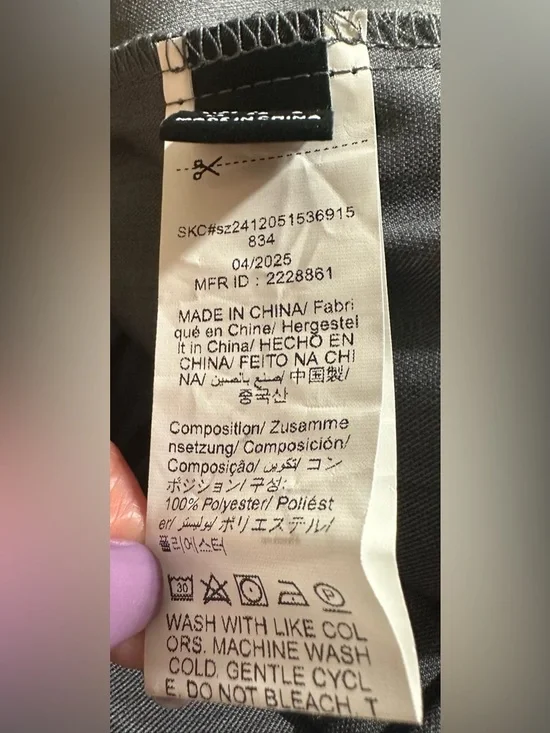 SHEIN Gray High-Waisted Wide Leg Pants W/Tie Cross Wrap - Picture 12 of 13